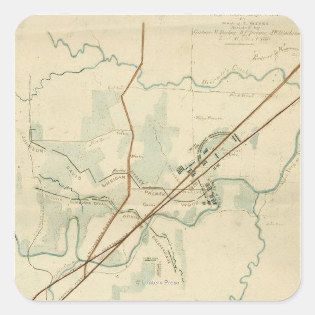 Battle of Stones River - Civil War Panoramic Square Sticker (Front)