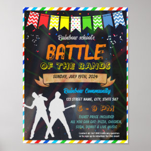 Battle of the Bands School event template Poster