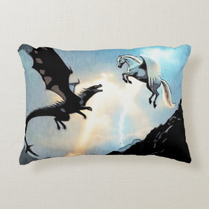 Battle Of The Dragon and Pegasus Decorative Cushion