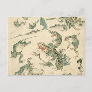 Battle Of The Frogs - Kawanabe Kyosai Postcard