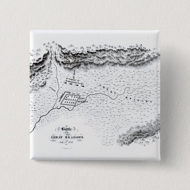 Battle of the Great Meadows, July 3rd 1754 15 Cm Square Badge (Front)