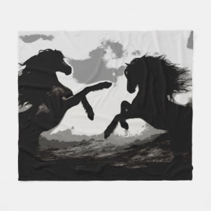 Battle of the Horses - Equine Art Fleece Blanket