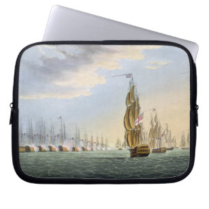 Battle of the Nile, August 1st 1798, engraved by T Laptop Sleeve