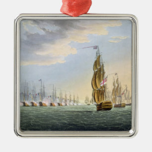 Battle of the Nile, August 1st 1798, engraved by T Metal Tree Decoration