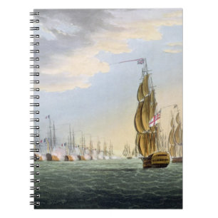 Battle of the Nile, August 1st 1798, engraved by T Notebook