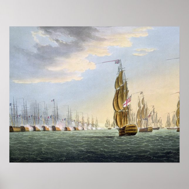 Battle of the Nile, August 1st 1798, engraved by T Poster (Front)
