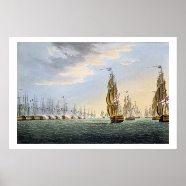 Battle of the Nile, August 1st 1798, engraved by T Poster (Front)