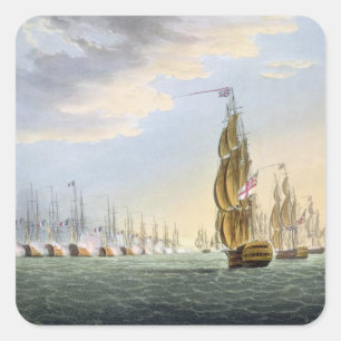 Battle of the Nile, August 1st 1798, engraved by T Square Sticker
