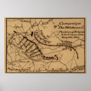 Battle of the Wilderness - Civil War Panoramic Poster