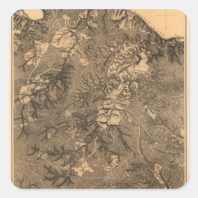Battle of the Wilderness - Civil War Panoramic Square Sticker (Front)