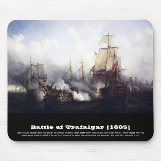 Battle of Trafalgar at noontide Mouse Mat (Front)
