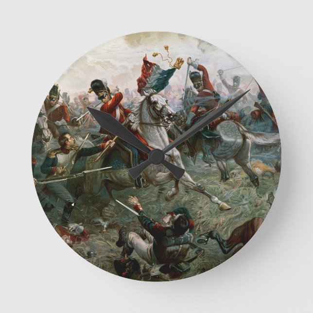Battle of Waterloo, 18th June 1815, 1898 (colour l Round Clock (Front)