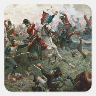 Battle of Waterloo, 18th June 1815, 1898 (colour l Square Sticker