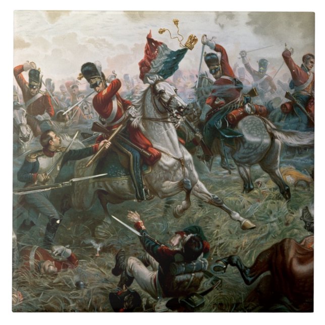 Battle of Waterloo, 18th June 1815, 1898 (colour l Tile (Front)