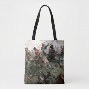 Battle of Waterloo, 18th June 1815, 1898 (colour l Tote Bag