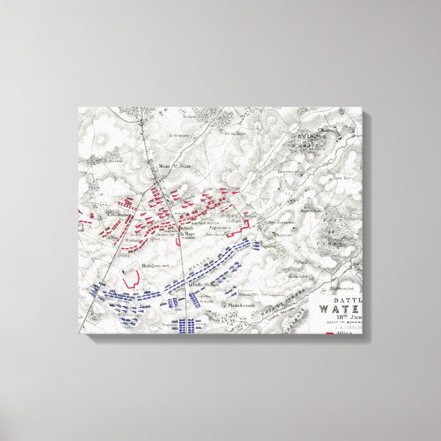 Battle of Waterloo, 18th June 1815, Sheet 1st (eng Canvas Print (Front)