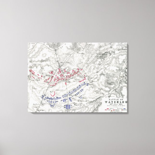 Battle of Waterloo, 18th June 1815, Sheet 1st (eng Canvas Print (Front)