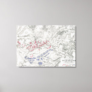 Battle of Waterloo, 18th June 1815, Sheet 1st (eng Canvas Print