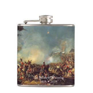 Battle of Waterloo by William Sadler Hip Flask