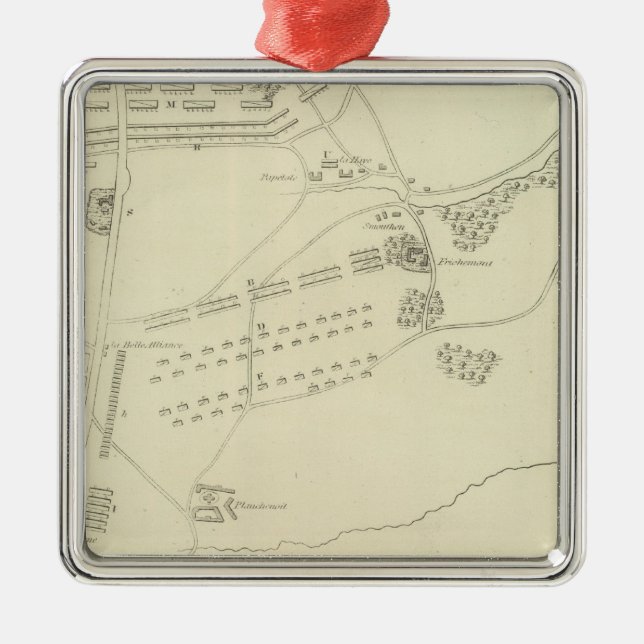 Battle of Waterloo in Belgium Metal Tree Decoration (Front)