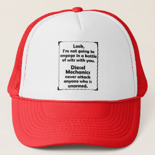 Battle of Wits Diesel Mechanic Trucker Hat