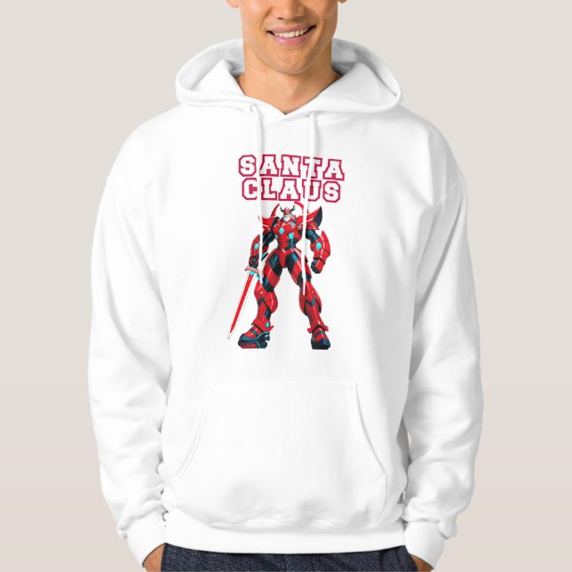 Battle-Ready Santa: The Ultimate Christmas Warrior Hoodie (Front)