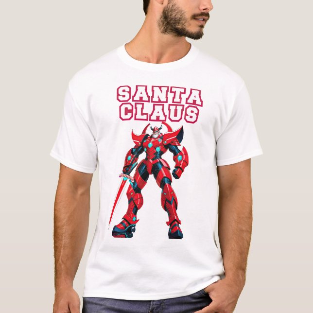 Battle-Ready Santa: The Ultimate Christmas Warrior T-Shirt (Front)