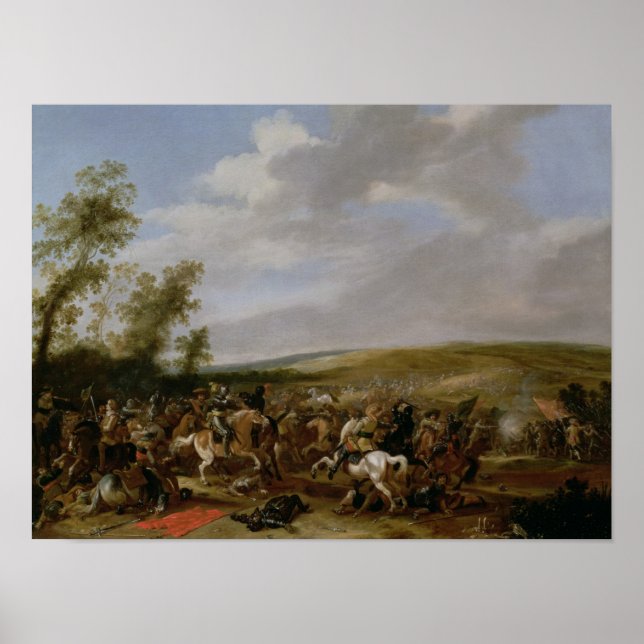 Battle Scene at Lutzen between King Gustavus Poster (Front)