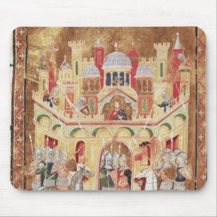 Battle scene at the walls of Jerusalem Mouse Mat