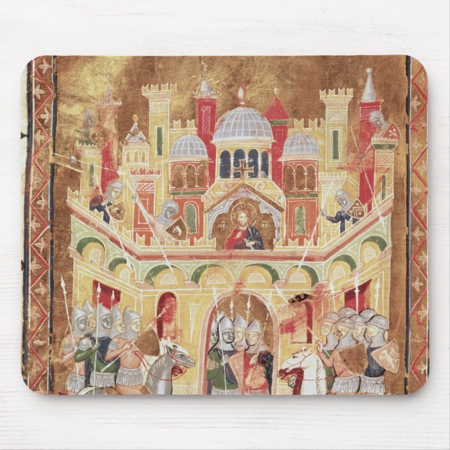 Battle scene at the walls of Jerusalem Mouse Mat (Front)