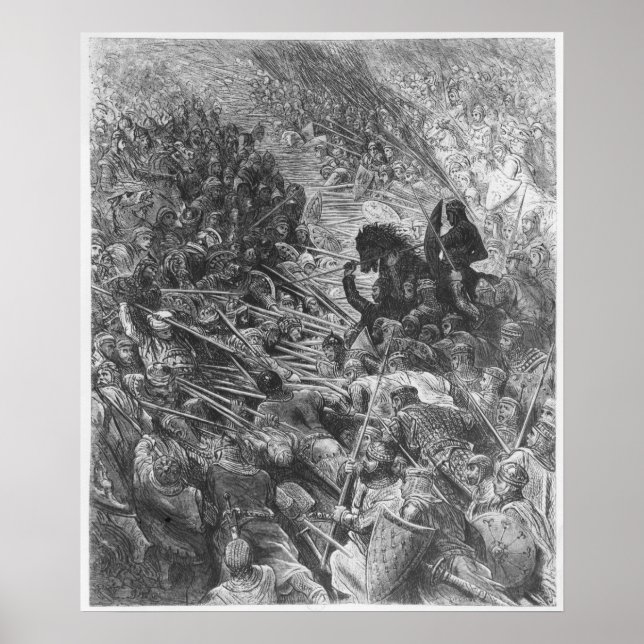 Battle scene, illustration from 'Orlando Furioso' Poster (Front)