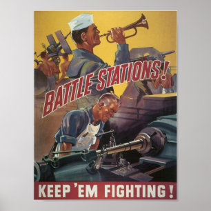 Battle Stations ~ Keep 'Em Fighting Poster