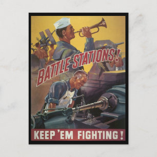 Battle Stations World War 2 Postcard