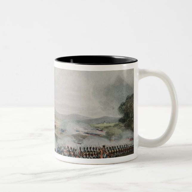 Battle Talavera, engraved by Thomas Sutherland Two-Tone Coffee Mug (Right)