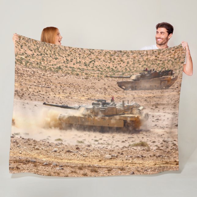 BATTLE TANK – M1 Abrams Fleece Blanket (In Situ)