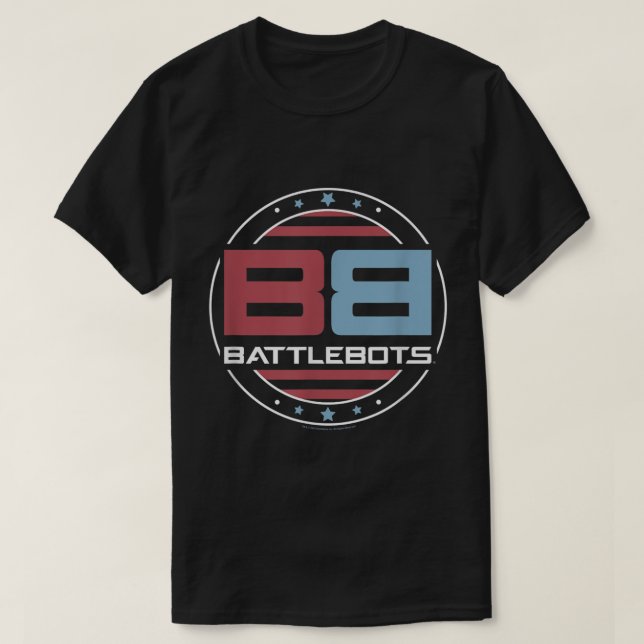 BattleBots Patriotic American Flag Circle Logo  T-Shirt (Design Front)