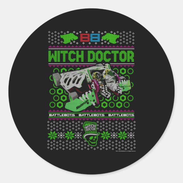 Battlebots Ugly Witch Doctor Classic Round Sticker (Front)