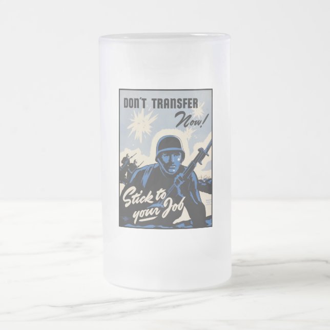Battlefield Beachhead Assault by American Warriors Frosted Glass Beer Mug (Center)