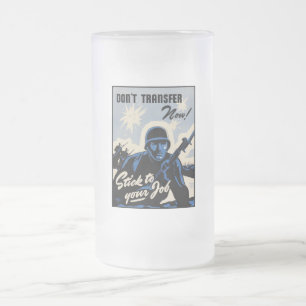 Battlefield Beachhead Assault by American Warriors Frosted Glass Beer Mug