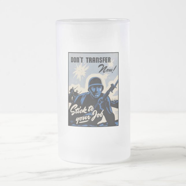 Battlefield Beachhead Assault by American Warriors Frosted Glass Beer Mug (Center)