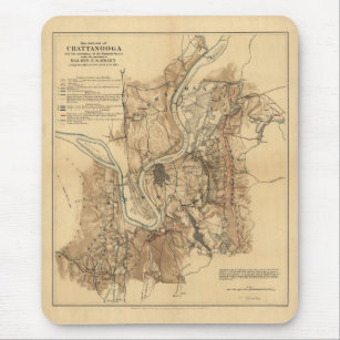 Battlefield of Chattanooga Map November 23-25 1863 Mouse Mat