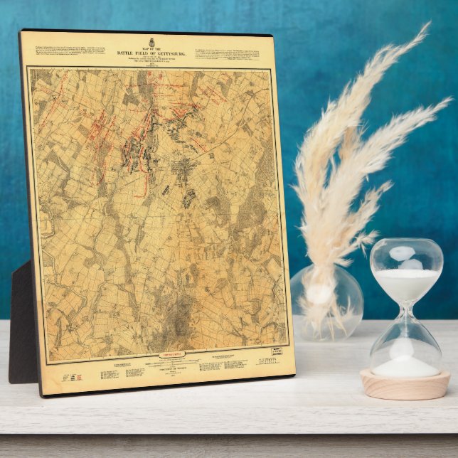 Battlefield of Gettysburg Map by John Bachelder Plaque (Side)
