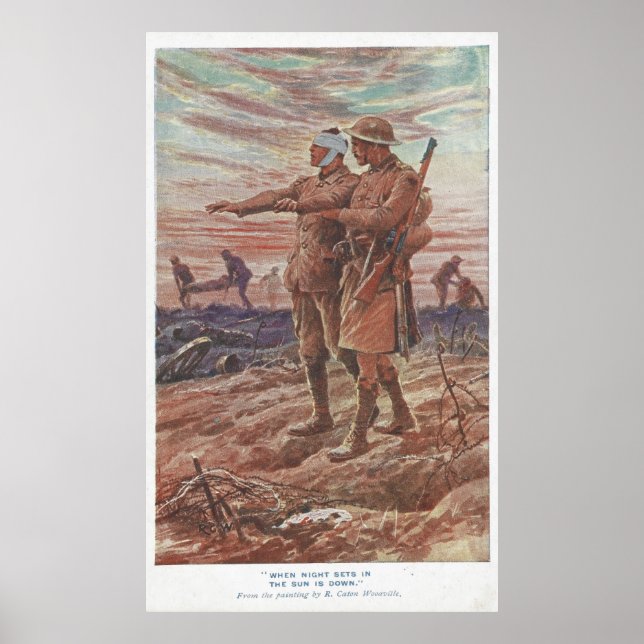 Battlefield War Friendship Leading Blind Soldier Poster (Front)