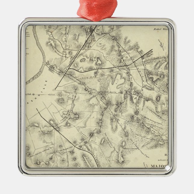 Battlefields in Front of Nashville Metal Tree Decoration (Front)