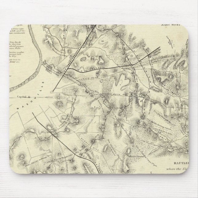 Battlefields in Front of Nashville Mouse Mat (Front)