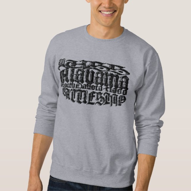 Battleship Alabama Men's Basic Sweatshirt T-Shirt (Front)