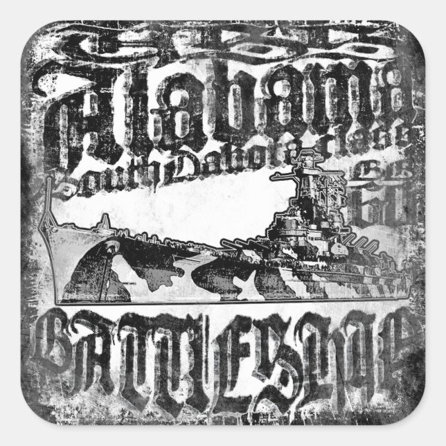 Battleship Alabama Square Stickers Sticker (Front)