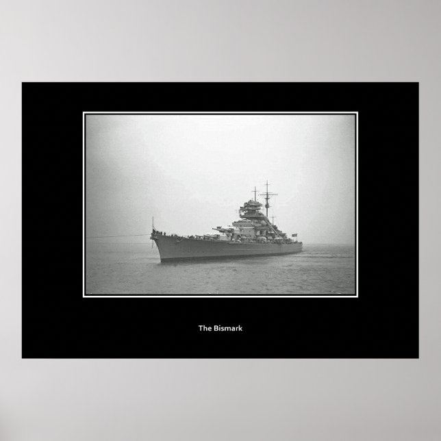 Battleship Bismarck, Schlachtschiff Vintage Poster (Front)
