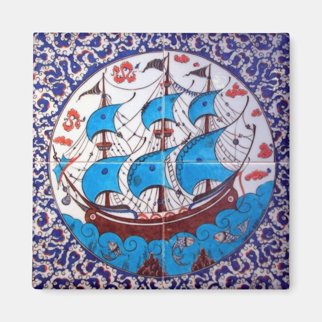 Battleship Pattern / Tile Art Magnet (Front)