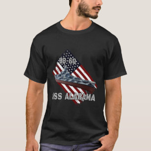 Battleship USS Alabama BB-60 _ Combat Warship Vete T-Shirt